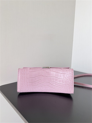 Women’s Hourglass Small Handbag Crocodile Embossed In Rose Pink
