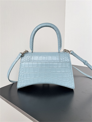 Women’s Hourglass Small Handbag Crocodile Embossed In Lt Blue