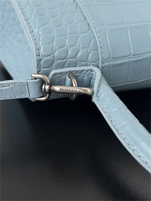 Women’s Hourglass Small Handbag Crocodile Embossed In Lt Blue