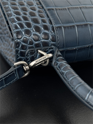 Women’s Hourglass Small Handbag Crocodile Embossed In Navy