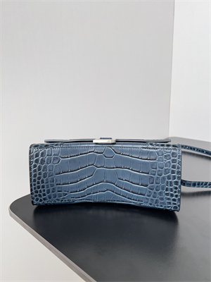 Women’s Hourglass Small Handbag Crocodile Embossed In Navy