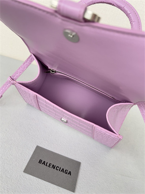 Women’s Hourglass Small Handbag Crocodile Embossed In Lt Purple