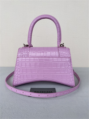 Women’s Hourglass Small Handbag Crocodile Embossed In Lt Purple