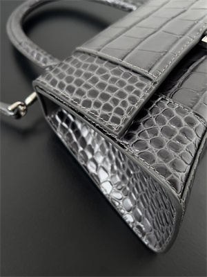 Women’s Hourglass Small Handbag Crocodile Embossed In Smoky Grey