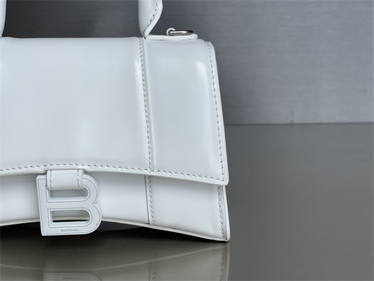 Women’s Hourglass XS Handbag Shiny Box Calfskin In White