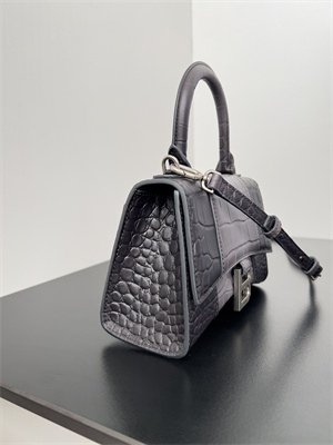 Women’s Hourglass XS Handbag Crocodile Embossed In Gradient Grey-Silver