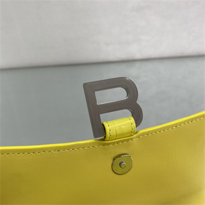 Women’s Hourglass XS Handbag Crocodile Embossed In Yellow-Silver