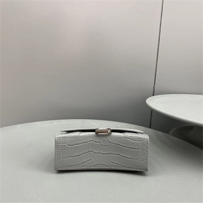 Women’s Hourglass XS Handbag Crocodile Embossed In Grey-Silver