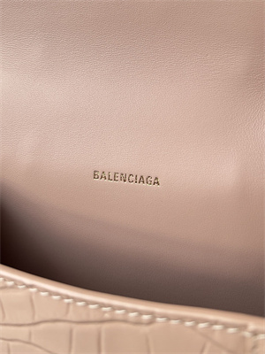 Women’s Hourglass XS Handbag Crocodile Embossed In Nude Pink-Gold