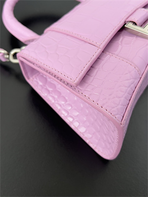 Women’s Hourglass XS Handbag Crocodile Embossed In Lt Purple-Silver