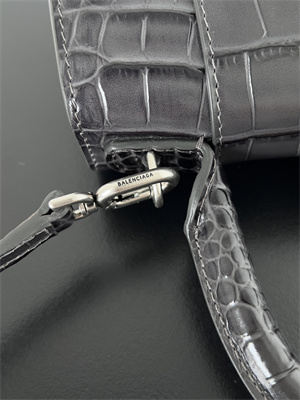 Women’s Hourglass XS Handbag Crocodile Embossed In Smoky Grey-Silver