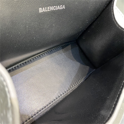 Women’s Hourglass XS Handbag Crocodile Embossed In Silver