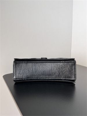 Women’s CRUSH Medium Chain Bag Quilted In Black Crushed Calfskin