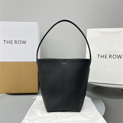 T*e R0w park n/s medium tote bag grained calfskin black color
