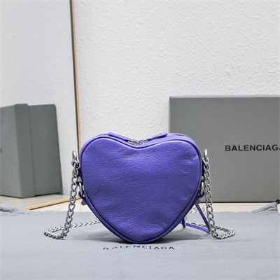 Women’s Le Cagole Heart Mini Bag In Arena Lambskin Purple Color