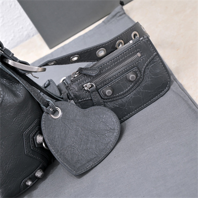 Women’s Le Cagole XS Bucket Bag In Arena Lambskin Dk Grey Color