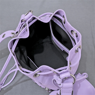Women’s Le Cagole XS Bucket Bag In Arena Lambskin Purple Color