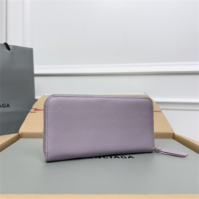 Le Cagole Continental Zippy Wallet In Goatskin Lt Violet Color
