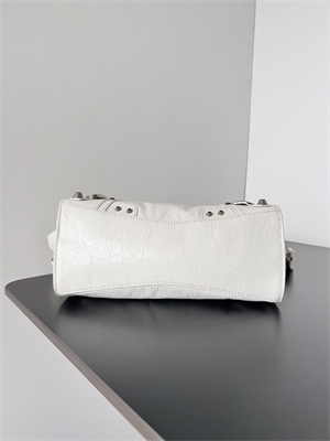 Women’s NEO Cagole XS Handbag In Arena Lambskin White Color