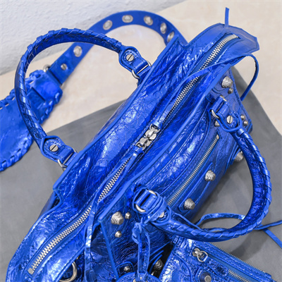 Women’s NEO Cagole XS Handbag In Arena Lambskin Sapphire Blue Color