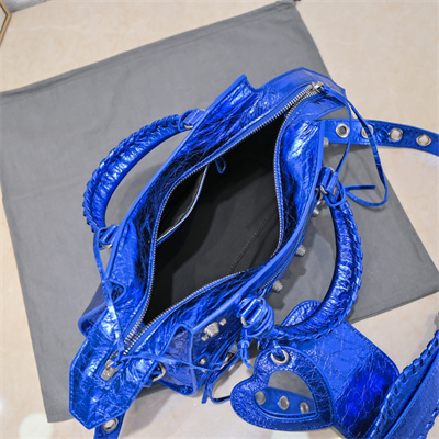 Women’s NEO Cagole XS Handbag In Arena Lambskin Sapphire Blue Color