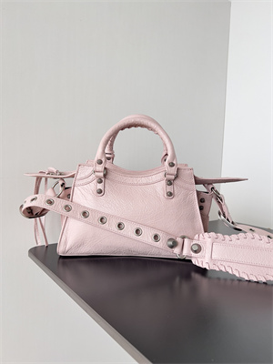 Women’s NEO Cagole XS Handbag In Arena Lambskin Ice Pink Color