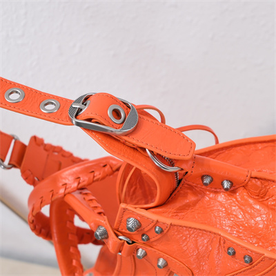 Women’s NEO Cagole XS Handbag In Arena Lambskin Orange Color