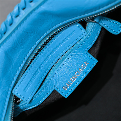 Women’s NEO Cagole XS Handbag In Arena Lambskin Aqua Blue Color