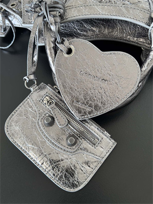 Women’s NEO Cagole XS Handbag In Metallized Arena Lambskin Silver Color