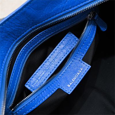 Women’s NEO Cagole City Small Handbag In Arena Lambskin Electric Blue Color