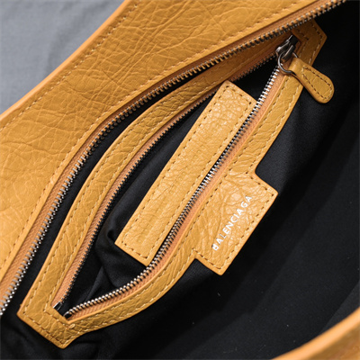 Women’s NEO Cagole City Small Handbag In Arena Lambskin Yellow Color