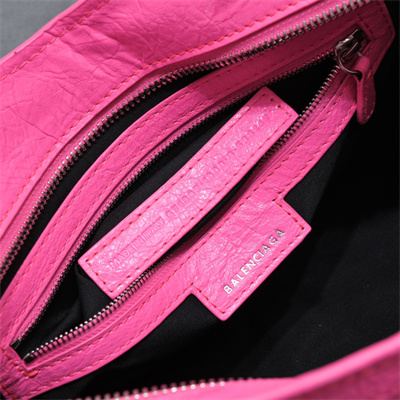 Women’s NEO Cagole City Small Handbag In Arena Lambskin Fuchsia Color