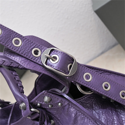 Women’s NEO Cagole City Small Handbag In Arena Lambskin Violet Color