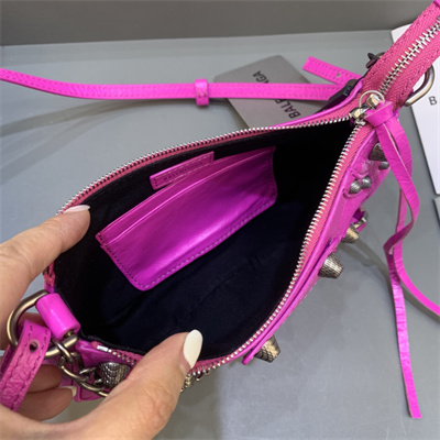 Women’s Le Cagole Mini Bag With Chain In Arena Lambskin Fuchsia Color