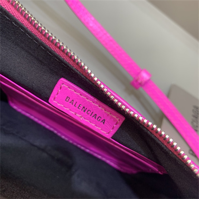 Women’s Le Cagole Mini Bag With Chain In Arena Lambskin Fuchsia Color