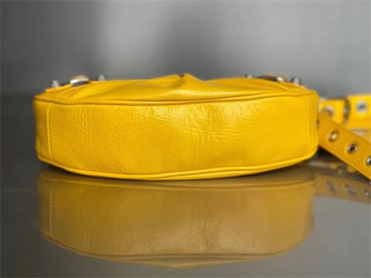 Women’s Le Cagole XS Shoulder Bag In Arena Lambskin Yellow Color