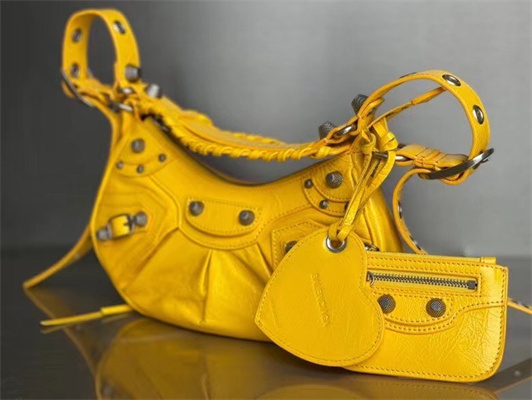 Women’s Le Cagole XS Shoulder Bag In Arena Lambskin Yellow Color