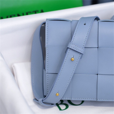 BV Cassette Cross Body Bag In Lambskin Dusty Blue Color