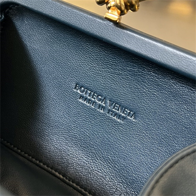 BV Knot Clutch In Lambskin Leather Navy Color