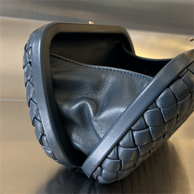 BV Knot Clutch In Lambskin Leather Navy Color