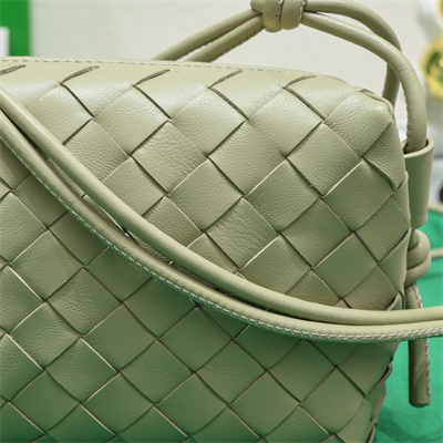 BV Small Loop Camera Bag In Lambskin Leather Travertine Color