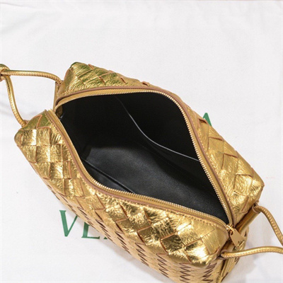 BV Small Loop Camera Bag In Lambskin Leather Gold Color