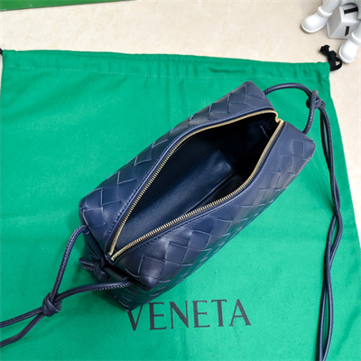 BV Small Loop Camera Bag In Lambskin Leather Navy Color