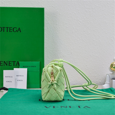 BV Mini Loop Camera Bag In Lambskin Leather Fennel Color