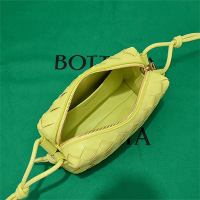 BV Mini Loop Camera Bag In Lambskin Leather Lemon Color