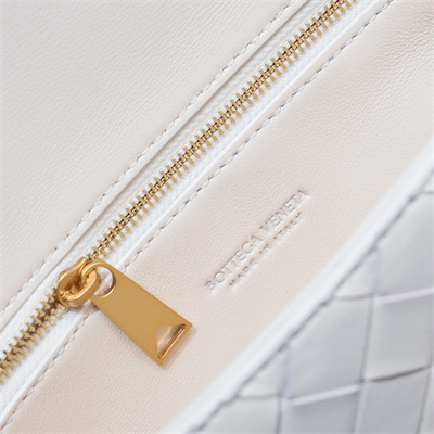 BV Mini Andiamo Shoulder Bag In Lambskin Leather White Color