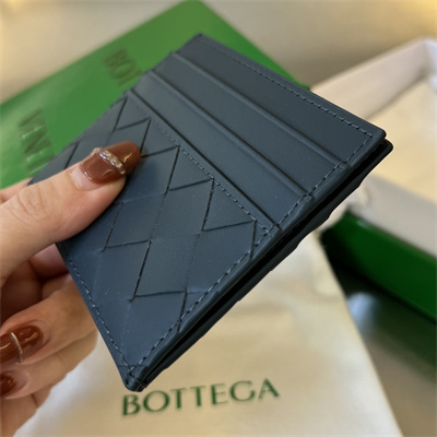 BV Card holder In Calfskin Leather Dk Blue