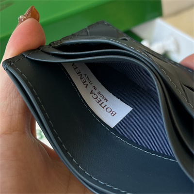 BV Card holder In Calfskin Leather Dk Blue