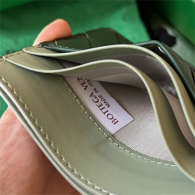 BV Card holder In Calfskin Leather Raintree/New Sauge