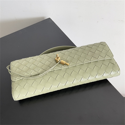 BV Long Clutch Andiamo With Handle In Lambskin Leather Travertine Color